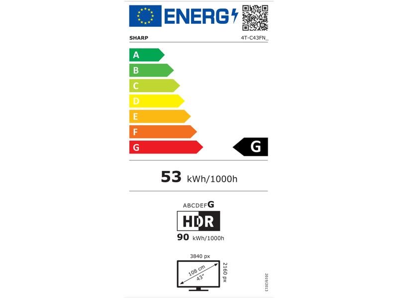 Sharp TV 43FN2EA 43", 3840 x 2160 (Ultra HD 4K), LED-LCD