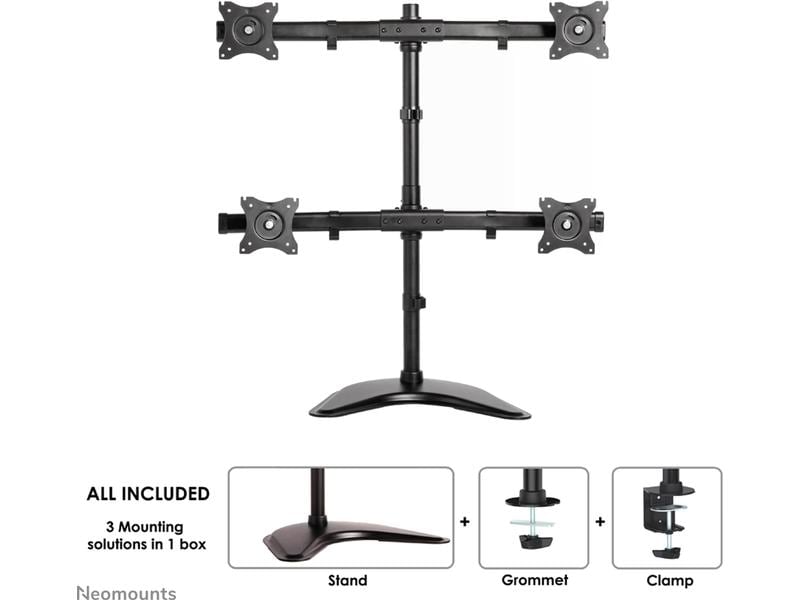 Neomounts by NewStar Tischhalterung NM-D335D4 bis 8 kg – Schwarz