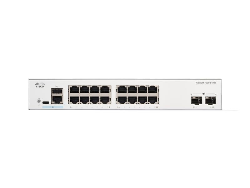 Cisco PoE+ Switch Catalyst C1300-16P-2G 18 Port