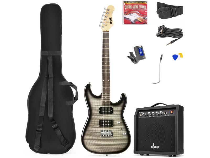 MAX Guitare électrique GigKit Quilted Style noir