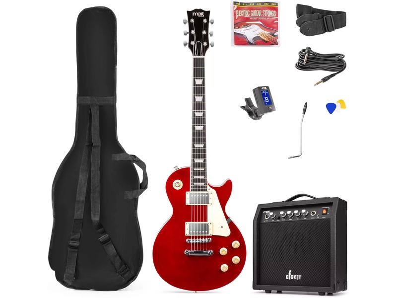 MAX Guitare électrique GigKit LP Style rouge