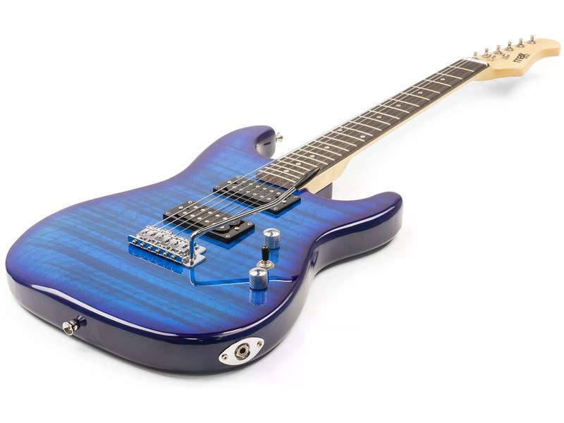 MAX E-Gitarre GigKit Quilted Style Blau