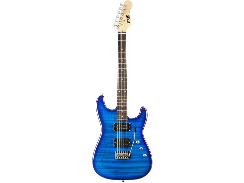 MAX Guitare électrique GigKit Quilted Style bleu