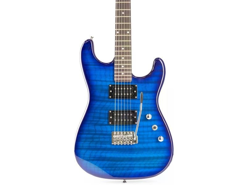 MAX Guitare électrique GigKit Quilted Style bleu