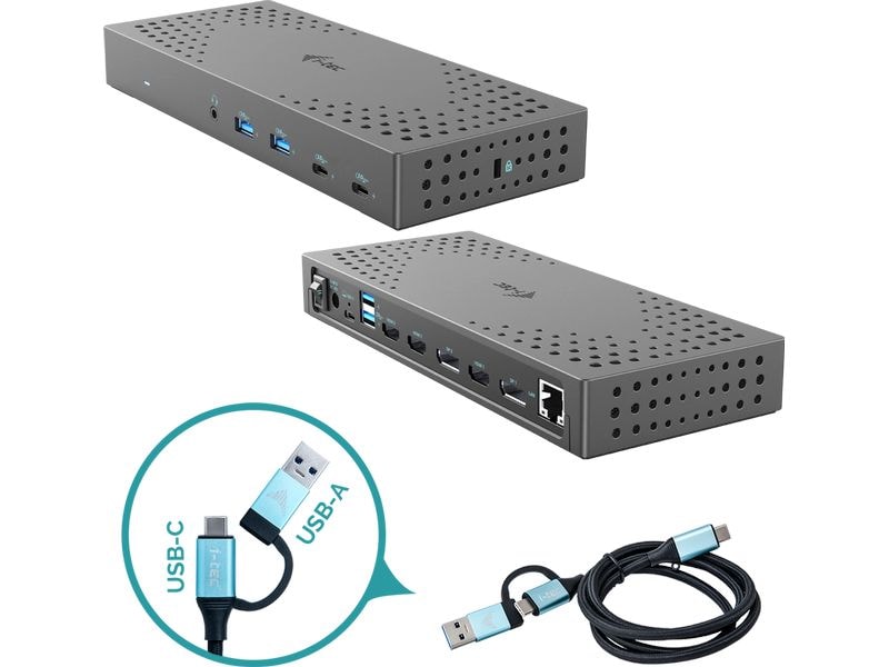 i-tec Station d'accueil USB 3.0, USB-C, HDMI, DP Dual PD 100W