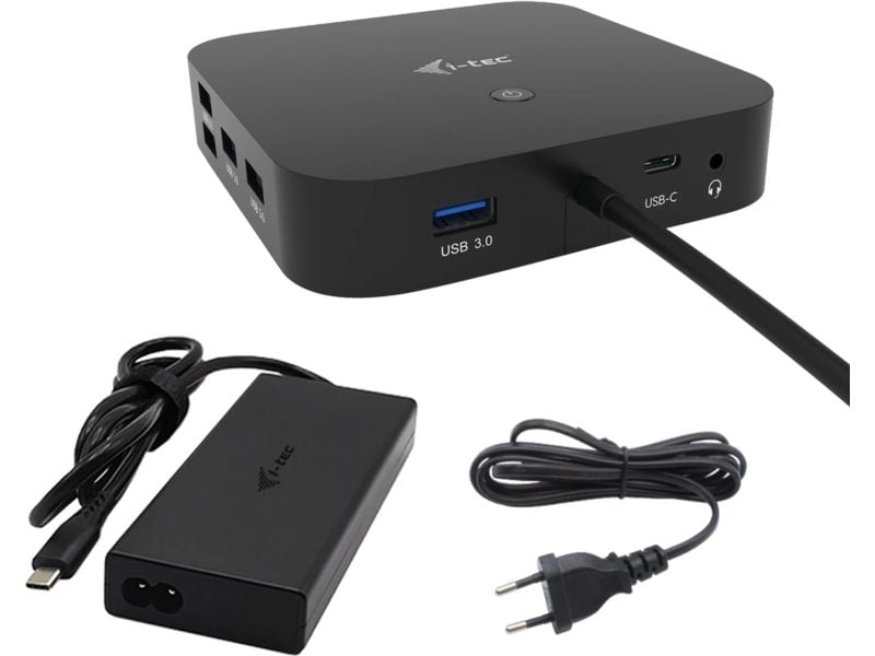 i-tec Station d'accueil USB-C HDMI Dual DP, PD 100 W + chargeur USB-C