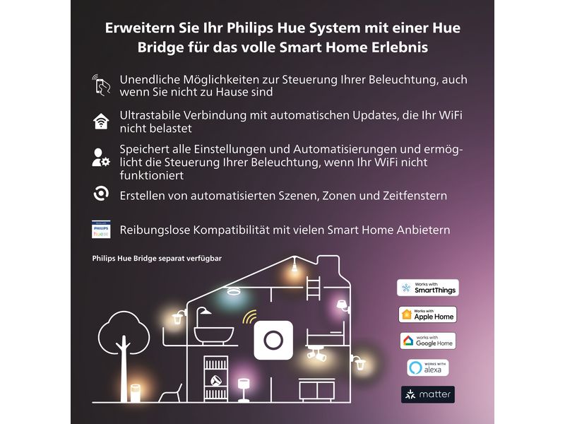 Philips Hue White & Color Ambiance Fugato 3er-Spot Schwarz