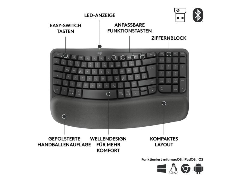 Logitech Tastatur Wave Keys for Business