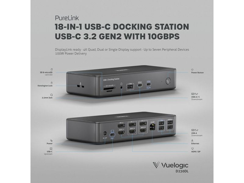 PureLink Station d'accueil USB-C VL-D230DL