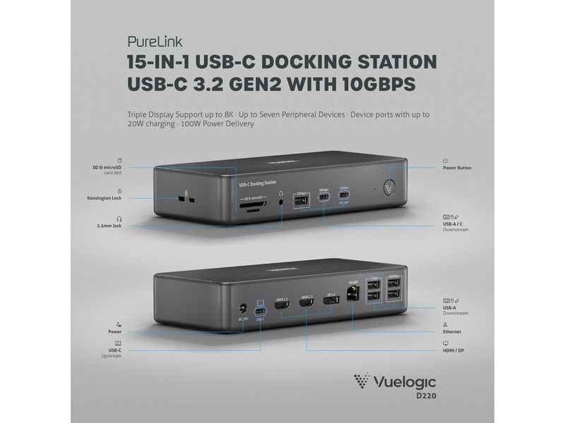 PureLink Station d'accueil USB-C VL-D220