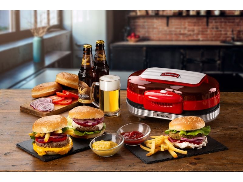 Ariete Hamburger-Grill Party Time ARI-205-RD 1200 W, Rot/Weiss