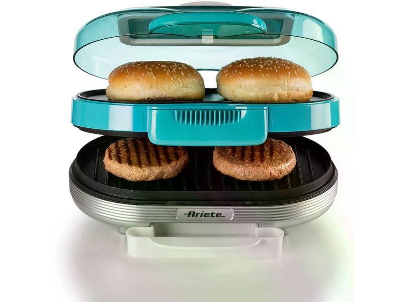 Ariete Appareil à hamburgers Party Time ARI-205-BL 1200 W, Bleu