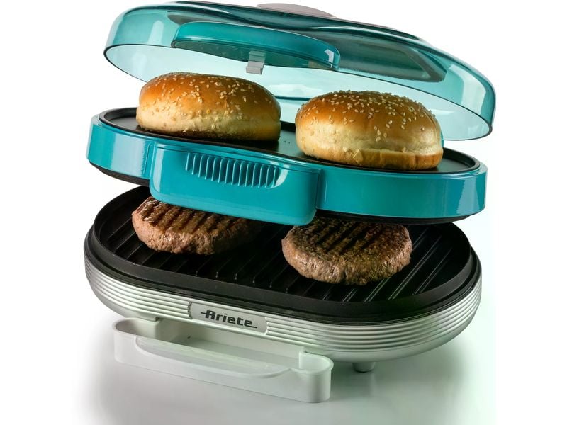 Ariete Appareil à hamburgers Party Time ARI-205-BL 1200 W, Bleu