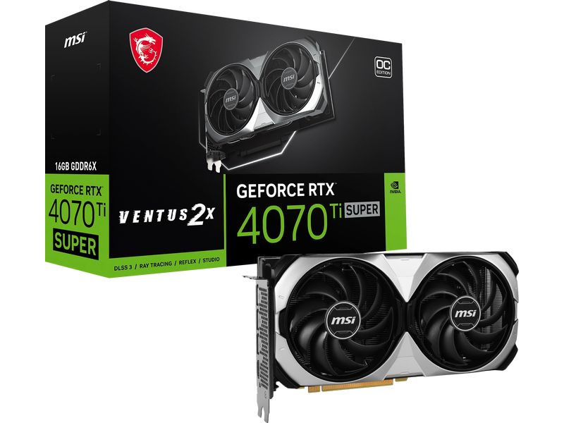 MSI Carte Graphique GeForce RTX 4070 Ti Super 16 Go Ventus 2X OC