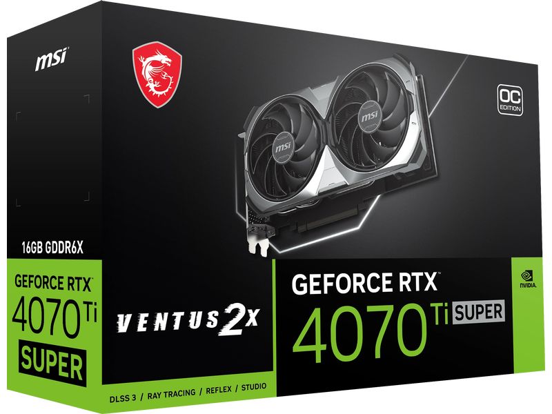 MSI Carte Graphique GeForce RTX 4070 Ti Super 16 Go Ventus 2X OC