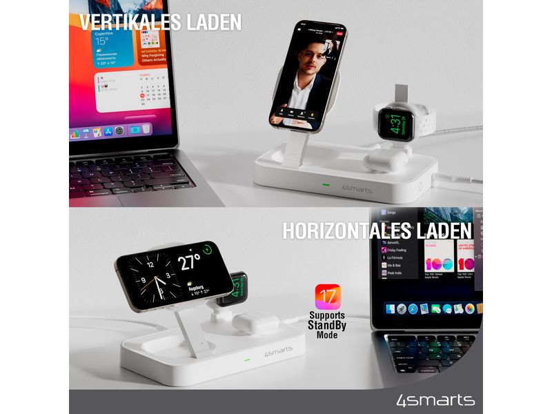 4smarts Wireless Charger Qi2 Weiss