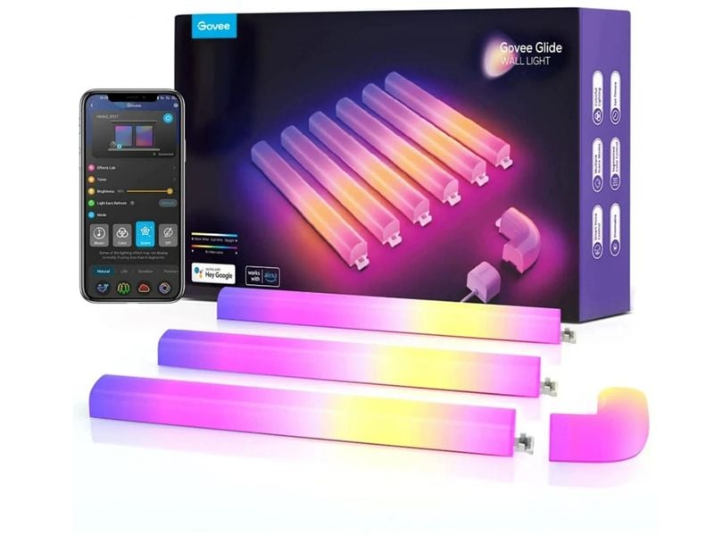 Govee Lampe murale Glide, 6+1, 1.8 m, RGBIC