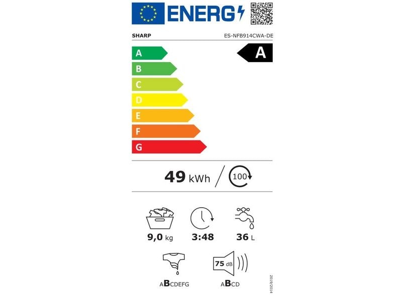 Sharp Waschmaschine ES-NFB914CWA-DE Links/Rechts