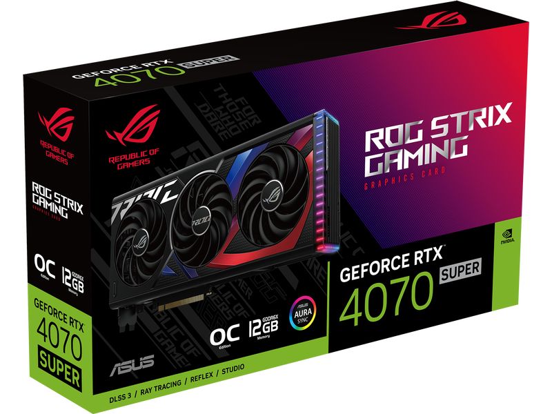 ASUS ROG Carte Graphique Strix GeForce RTX 4070 SUPER OC Edition 12 Go