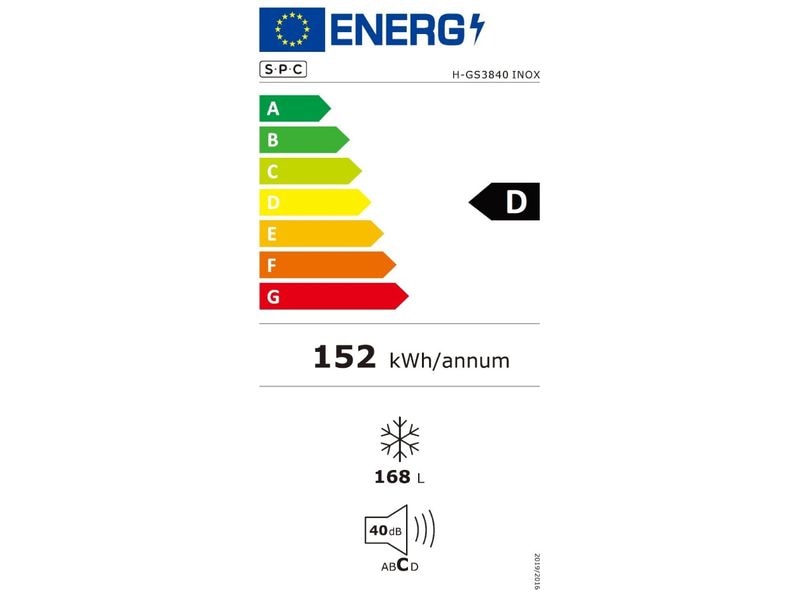 SPC Congélateur H-GS3840 Gris Droite, Changeable