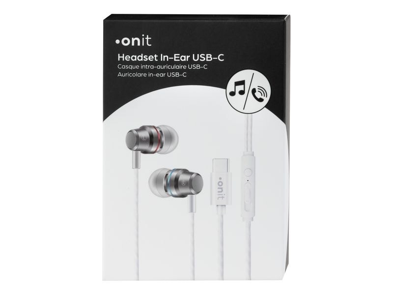 onit Écouteurs intra-auriculaires USB type C Blanc