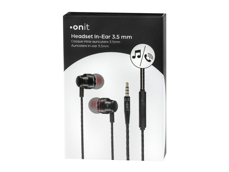 onit Écouteurs intra-auriculaires prise jack 3.5 mm Noir