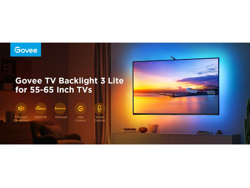 Govee Envisual TV Backlight T3, 55"-65 RGBICW, WiFi, BT