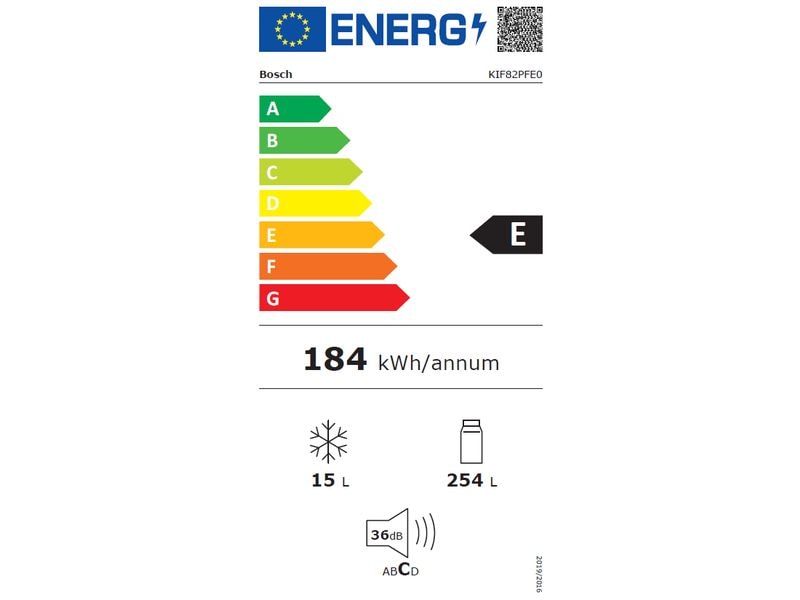 Bosch Réfrigérateurs congélateurs encastrés KIF82PFE0 Droite/Changeable