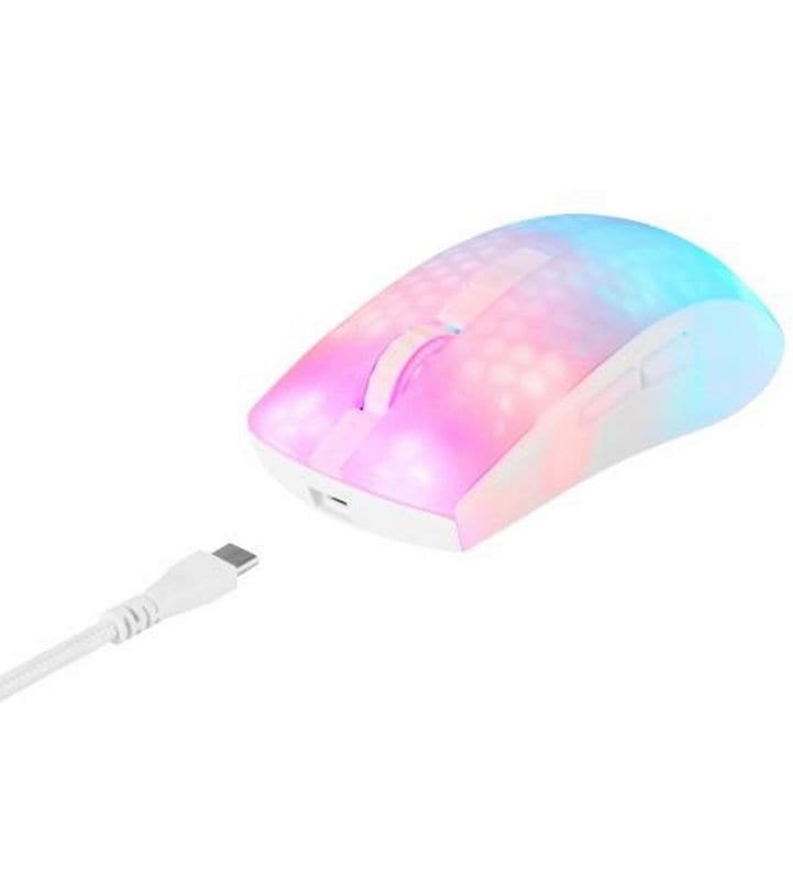 DELTACO Souris de gaming GAM-145-W Blanc/Trasparent