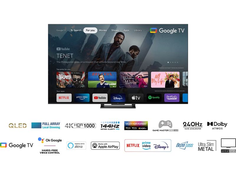 TCL TV 55T8A 55", 3840 x 2160 (Ultra HD 4K), QLED