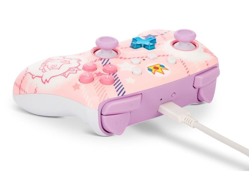 Power A Enhanced Wireless Controller Princess Peach Plaid