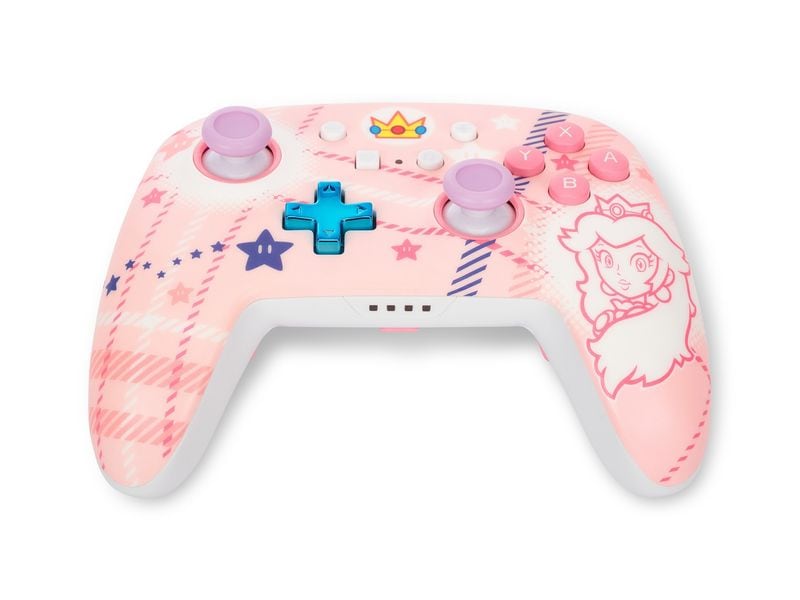 Power A Enhanced Wireless Controller Princess Peach Plaid