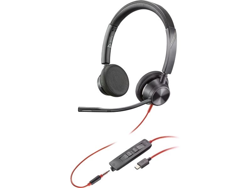 Poly Casque Blackwire 3325 USB-A/C, Jack, Noir