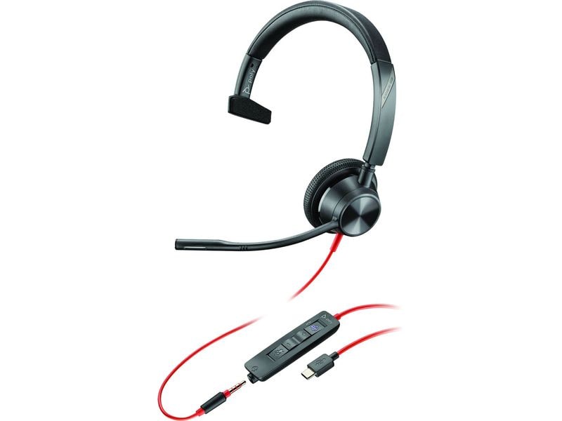 Poly Casque Blackwire 3315 MS USB-A/C, jack, noir