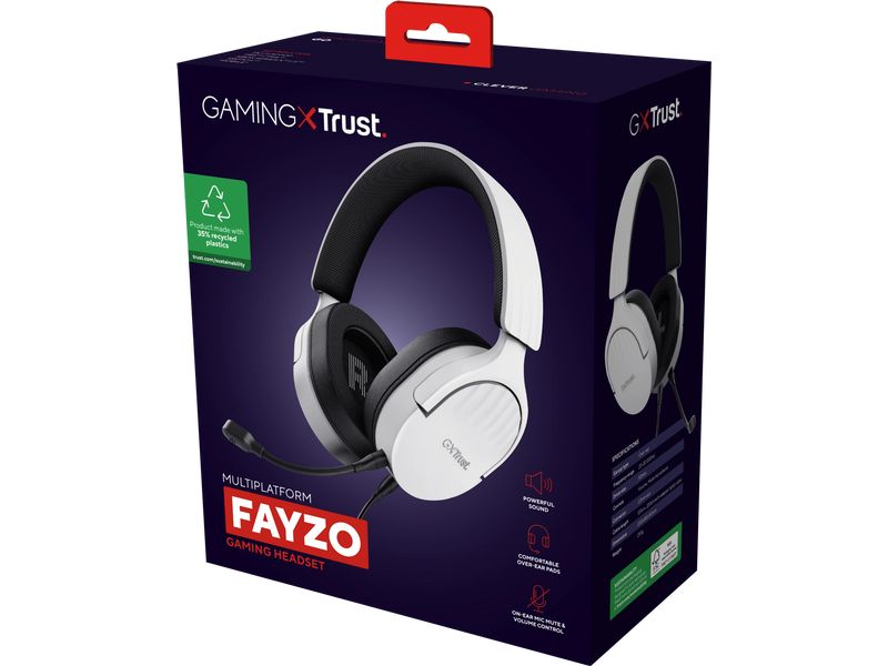 Trust Headset GXT 489W FAYZO Schwarz/Weiss