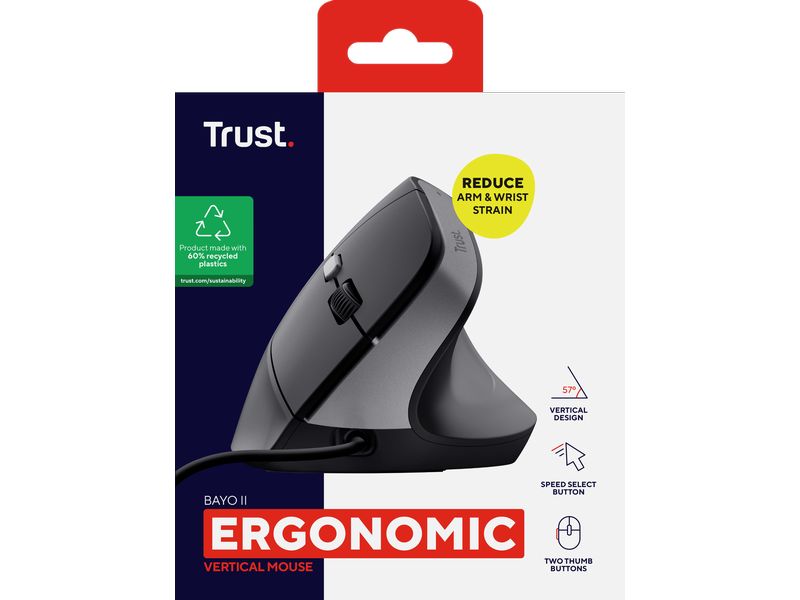 Trust Ergonomische Maus Bayo II Wired