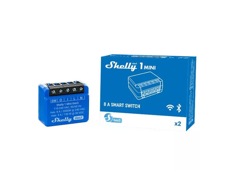 Shelly WLAN-Schalter Mini Gen3, 2 Stück