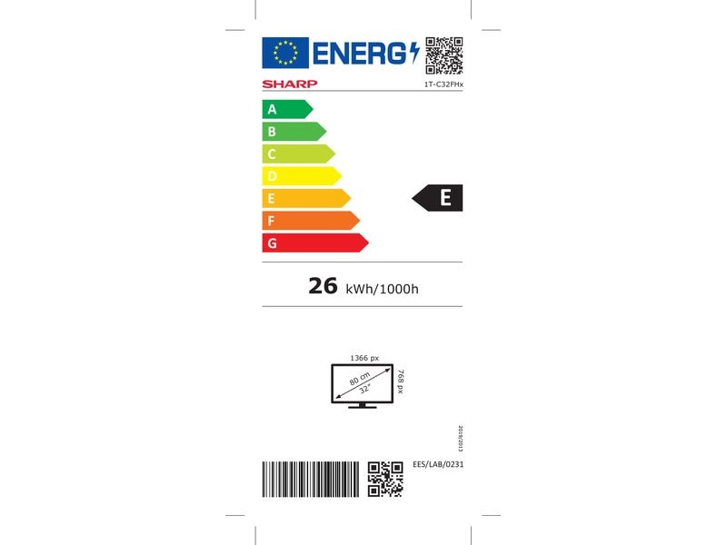 Sharp TV 32FH2EA 32", 1366 x 768 (WXGA), LED-LCD