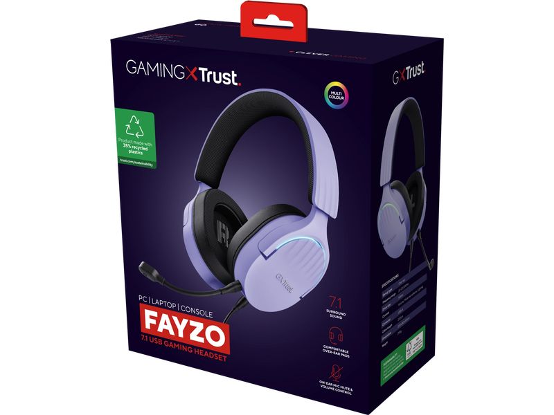 Trust Écouteurs GXT 490 FAYZO Noir/Violet