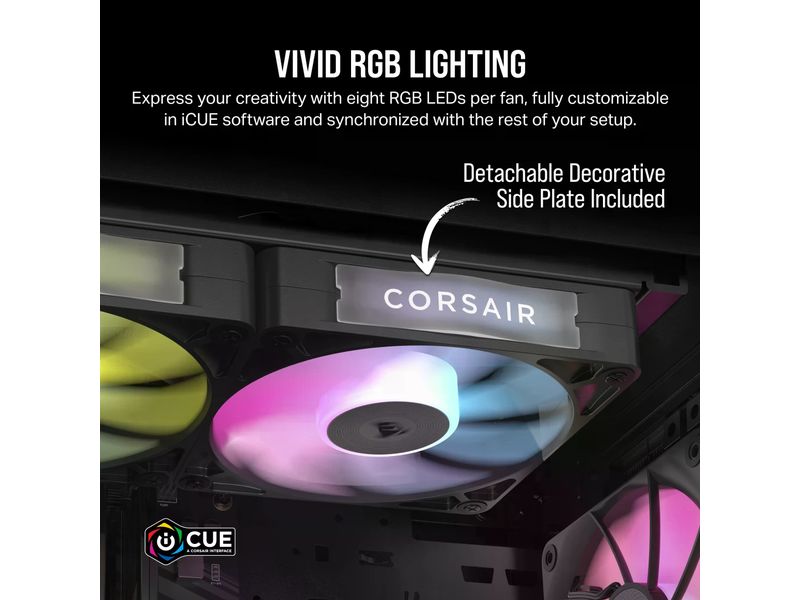 Corsair PC-Lüfter iCUE LINK RX140 RGB Schwarz, 2er Starter-Kit