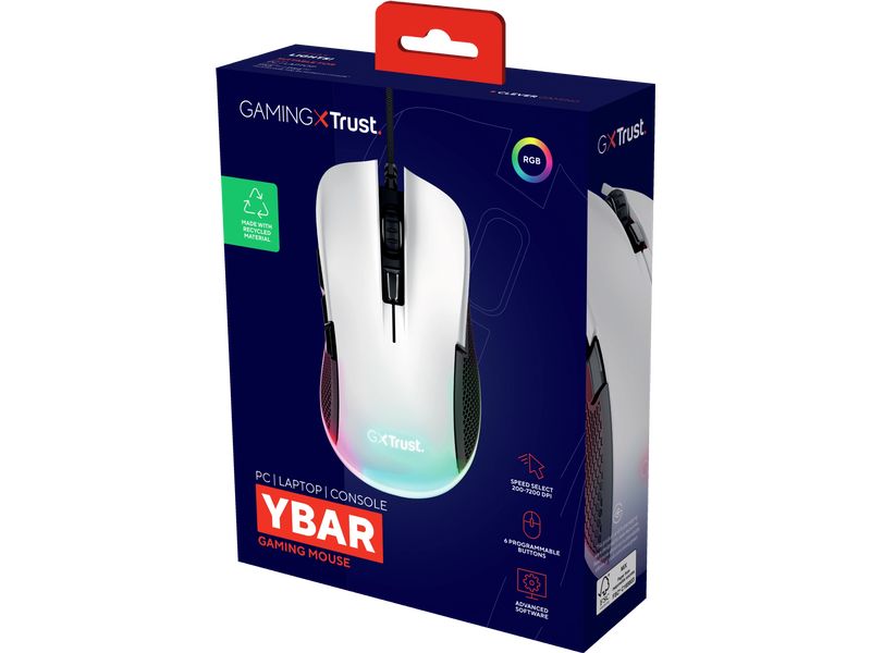 Trust Souris de gaming GXT922 Ybar Blanc