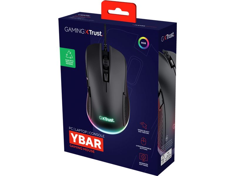 Trust Gaming-Maus GXT922 Ybar Schwarz