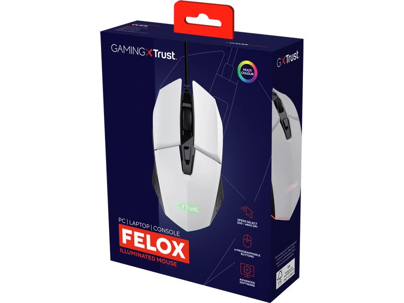 Trust Souris de gaming GXT109 Felox Blanc