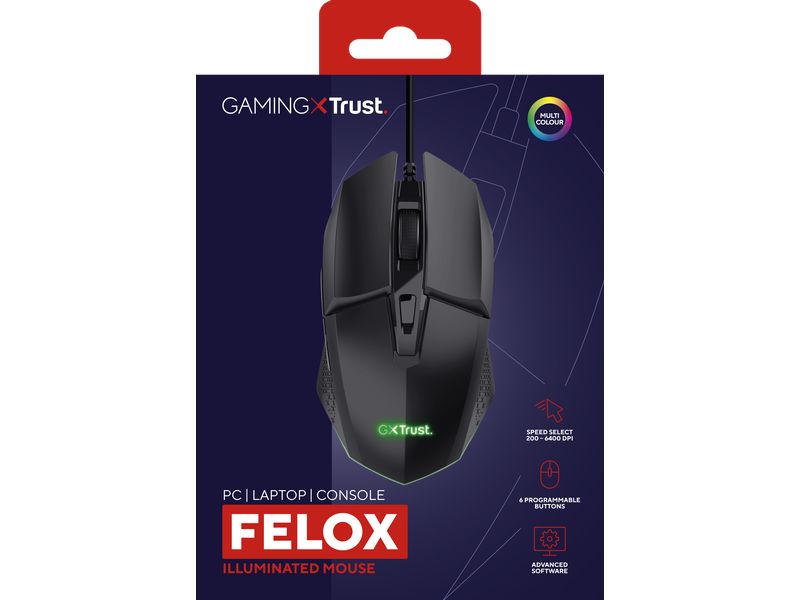 Trust Gaming-Maus GXT109 Felox Schwarz