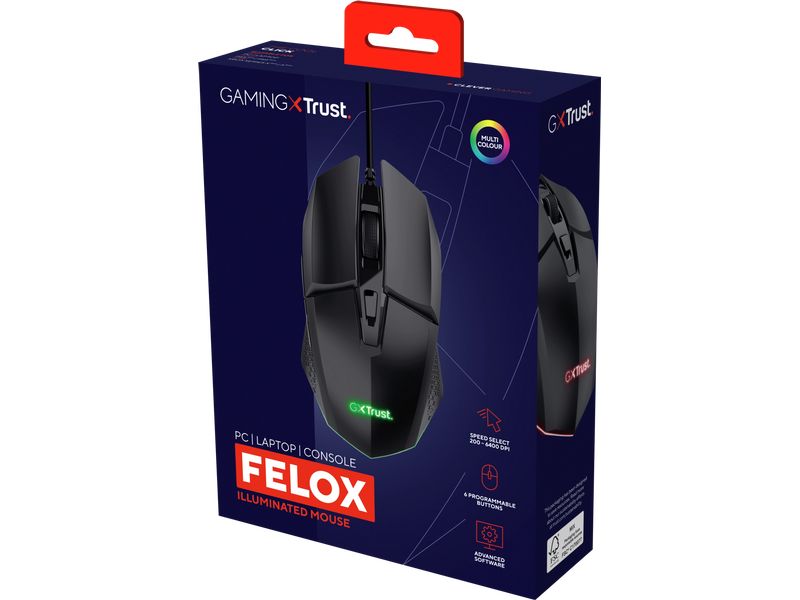 Trust Gaming-Maus GXT109 Felox Schwarz