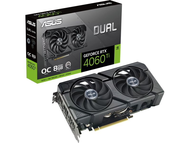 ASUS Carte graphique Dual GeForce RTX 4060 Ti EVO OC Edition 8 GB