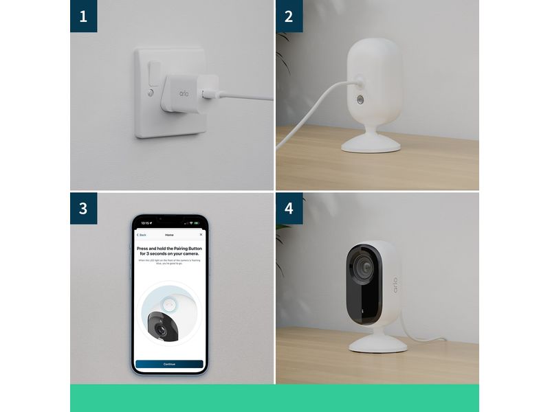 Arlo Essential 2K Indoor VMC3260 Weiss, 2er Set