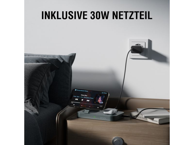 4smarts Wireless Charger Qi2 Schwarz