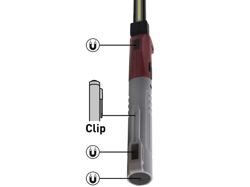 Kraftwerk 9 x LED Lampe à main Slimlight 800, 3.7 V, 2600 mAh