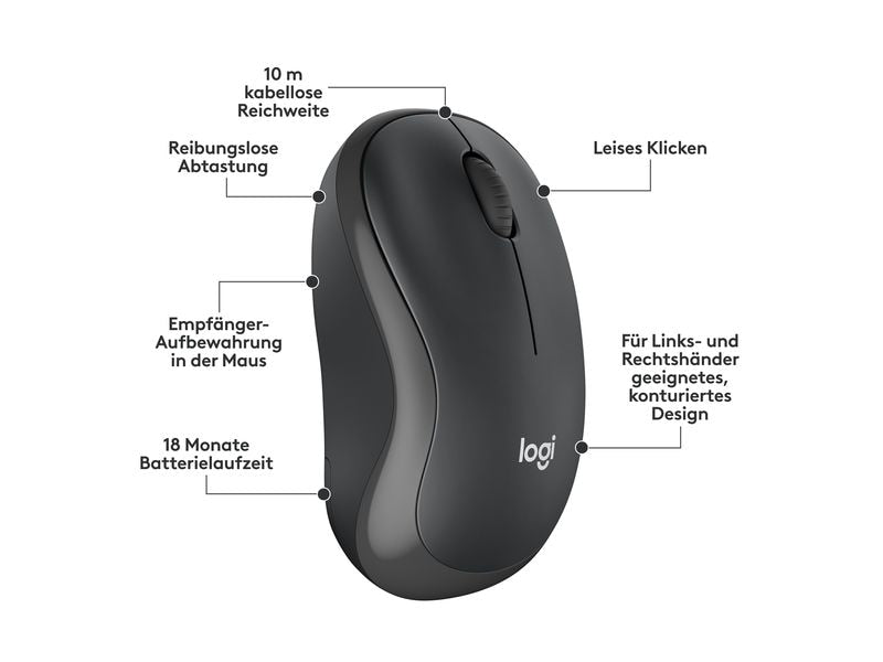 Logitech Tastatur-Maus-Set MK295 Graphite CH-Layout